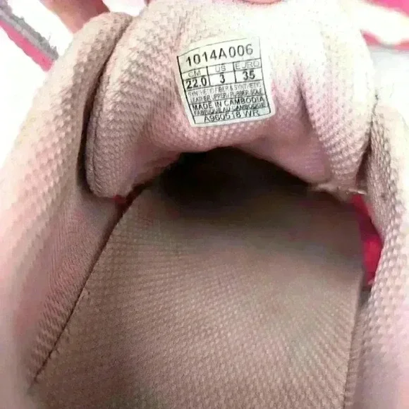 Girls Asics Pink Running shoes - size 3 - Picture 4 of 5